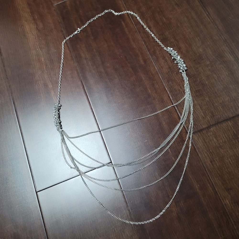 Silver Multi-Strand Cascading Necklace